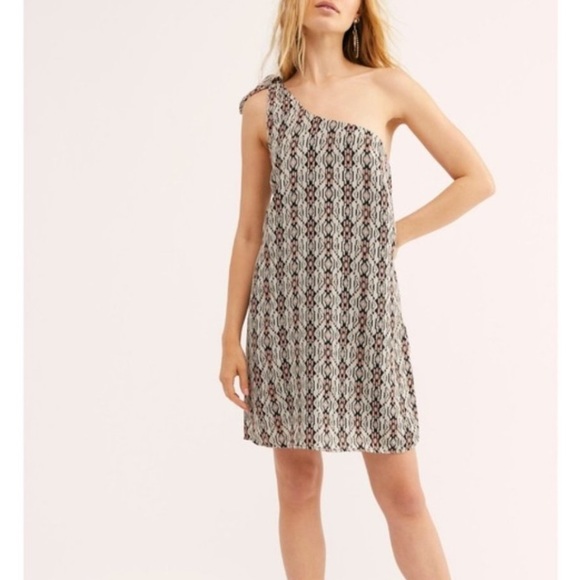 Free People Gaia One-Shoulder Mini Dress NEW - Picture 7 of 9